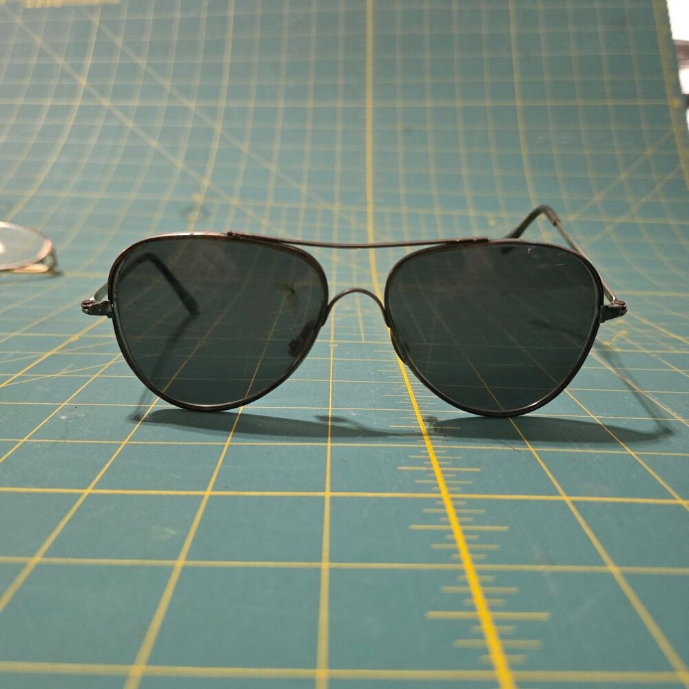 Vintage Foster Grant ff77 Aviator Sunglasses Dark Green Lenses USA Made Retro